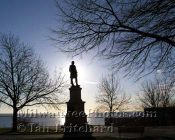 Photograph of Solomon Juneau Silhouette from www.MilwaukeePhotos.com (C )Ian Pritchard